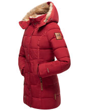Marikoo warme Damen Steppmantel Winterjacke mit Kapuze Blood Red Gr&ouml;&szlig;e L - Gr. 40