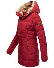 Marikoo warme Damen Steppmantel Winterjacke mit Kapuze Blood Red Gr&ouml;&szlig;e XL - Gr. 42