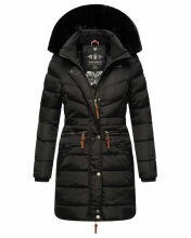 Navahoo Paula Ladies Winter Jacket Coat Parka Warm Lined Winterjacket B383 Schwarz schwarzes Fell Größe L - Gr. 40