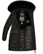Navahoo Paula Ladies Winter Jacket Coat Parka Warm Lined Winterjacket B383 Schwarz schwarzes Fell Größe L - Gr. 40