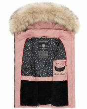Marikoo Eisfl&ouml;ckchen Damen Winter Steppweste mit Fellkragen Powder Rose Gr&ouml;&szlig;e M - Gr. 38