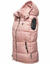 Marikoo Eisfl&ouml;ckchen Damen Winter Steppweste mit Fellkragen Powder Rose Gr&ouml;&szlig;e L - Gr. 40