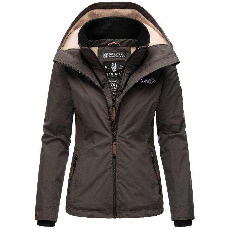 Marikoo Erdbeere Damen Übergangsjacke Anthrazit Größe XL - Gr. 42