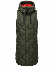 Navahoo Schnuckel Damen lange Weste Dark Olive Größe S - Gr. 36