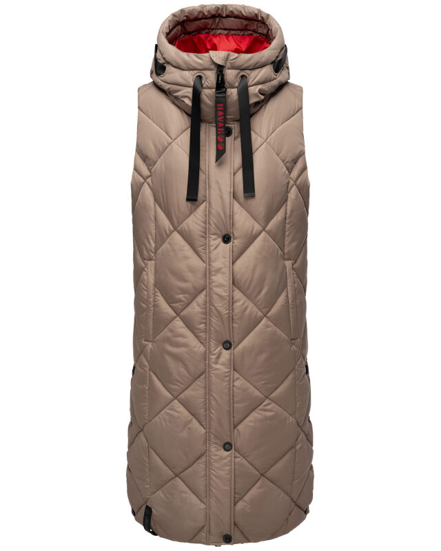 Navahoo Schnuckel Damen lange Weste Dark Taupe