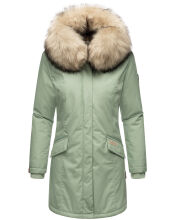 Navahoo Cristal Damen Winterjacke Parka mit Kunstfell Smok-Mint Gr.S