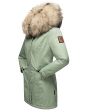 Navahoo Cristal Damen Winterjacke Parka mit Kunstfell Smok-Mint Gr.S