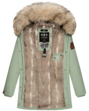 Navahoo Cristal Damen Winterjacke Parka mit Kunstfell Smok-Mint Gr.S
