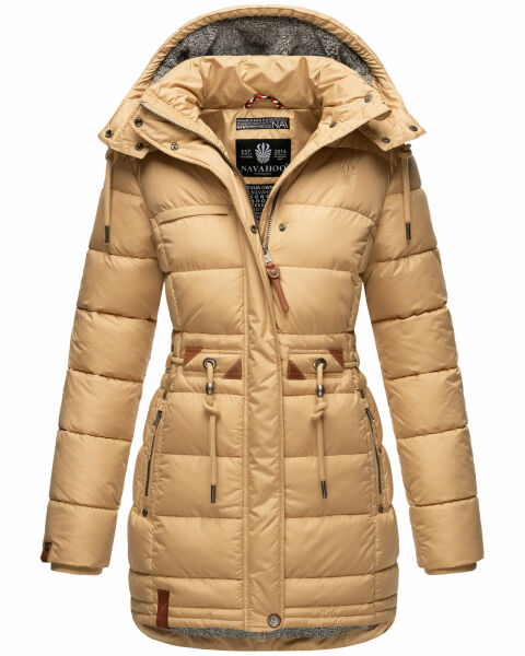 Navahoo Daliee Damen Winter Steppjacke Beige Größe XS - Gr. 34