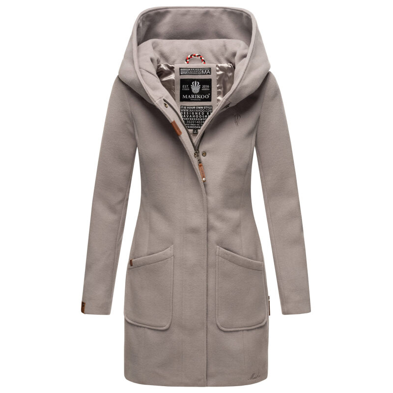 Marikoo Maikoo Damen Trenchcoat Wintermantel Zinc Grey Größe S - Gr. 36
