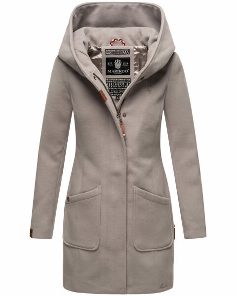Marikoo Maikoo Damen Trenchcoat Wintermantel Zinc Grey Größe M - Gr. 38