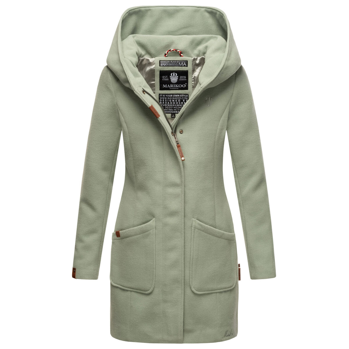 Marikoo Maikoo Damen Trenchcoat Wintermantel Smoky Mint Größe XXL - Gr. 44
