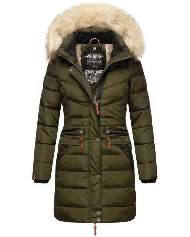 Navahoo Paula Damen Winterjacke Dark Olive Größe L - Gr. 40