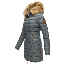 Marikoo Rose Damen Lange Winter Steppjacke Stormy Blue-Gr&ouml;&szlig;e S - Gr. 36