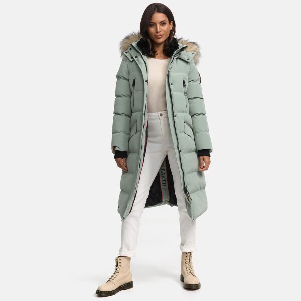 Marikoo Schneesternchen Damen Wintermantel Smokey Mint Größe L - Gr. 40