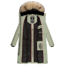 Marikoo Schneesternchen Damen Wintermantel Smokey Mint Größe L - Gr. 40