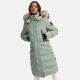 Marikoo Schneesternchen Damen Wintermantel Smokey Mint Größe L - Gr. 40