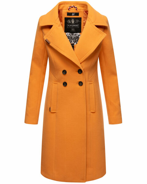Navahoo Wooly Damen Trenchcoat Winter Mantel Apricot Sorbet Größe XL - Gr. 42