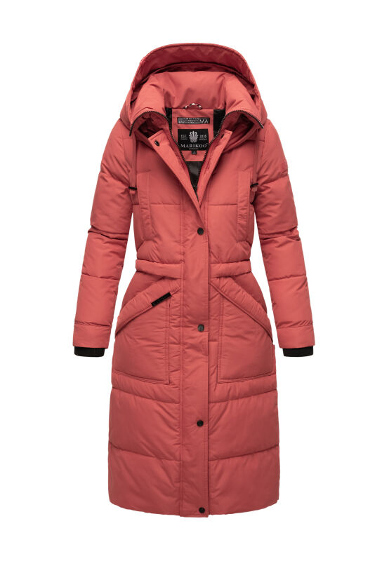 Marikoo Ayumii Damen lange Winter Steppjacke Rouge
