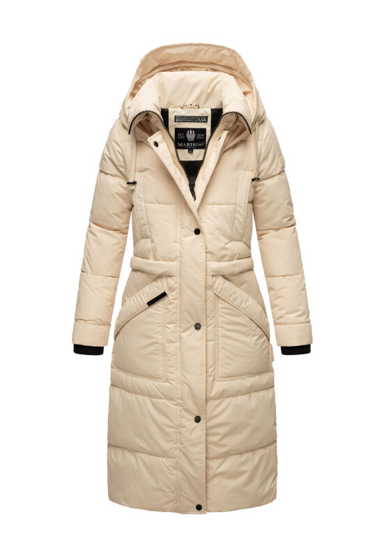 Marikoo Ayumii Damen lange Winter Steppjacke Creme