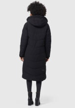 Marikoo Benikoo Damen lange Winterjacke Schwarz Größe XXL - Gr. 44