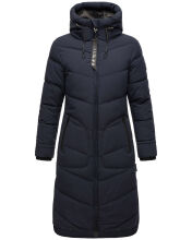 Marikoo Benikoo Damen lange Winterjacke Navy Größe S - Gr. 36