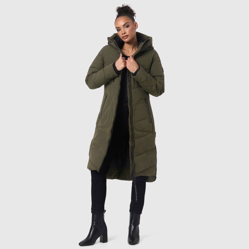 Marikoo Benikoo Damen lange Winterjacke Dark Olive