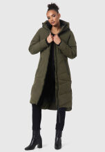 Marikoo Benikoo Damen lange Winterjacke Dark Olive...