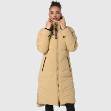 Marikoo Benikoo Damen lange Winterjacke Beige-Gr&ouml;&szlig;e M - Gr. 38