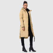 Marikoo Benikoo Damen lange Winterjacke Beige-Gr&ouml;&szlig;e M - Gr. 38