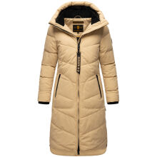 Marikoo Benikoo Damen lange Winterjacke Beige-Gr&ouml;&szlig;e M - Gr. 38