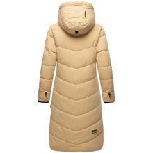 Marikoo Benikoo Damen lange Winterjacke Beige-Gr&ouml;&szlig;e XXL - Gr. 44