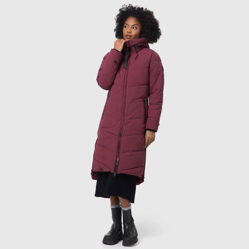 Marikoo Benikoo Damen lange Winterjacke Wine