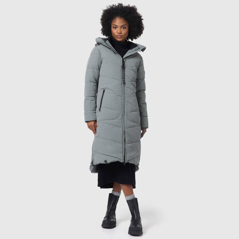 Marikoo Benikoo Damen lange Winterjacke Stormy Blue-Größe L - Gr. 40