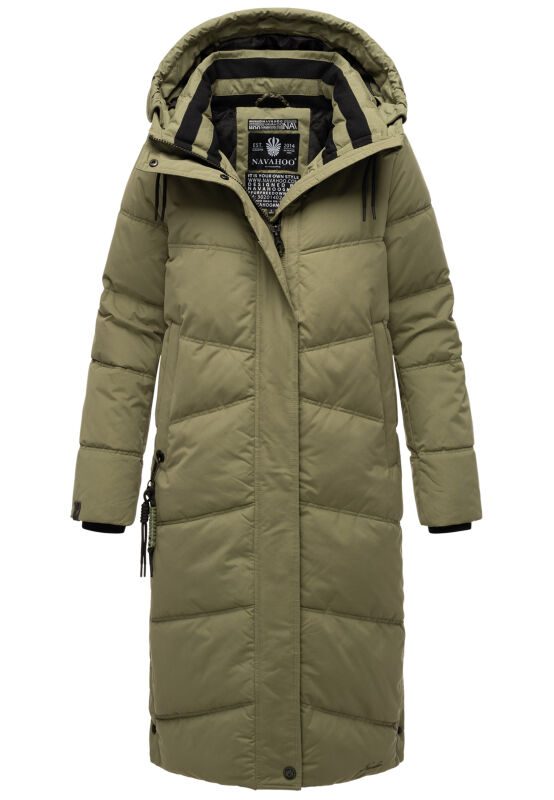 Navahoo Kuschelmausi lange Damen Winterjacke Olive Leaf