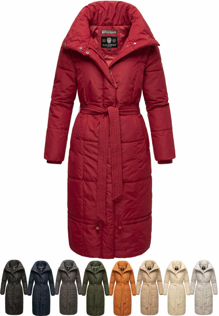 Navahoo Lange damesjas, warme winterjas met capuchon, Hageldans, maat