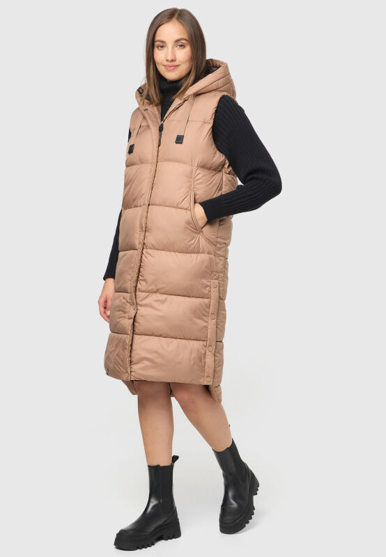 Marikoo Sayorii Damen Winter Weste Taupe Grey Gr&ouml;&szlig;e L - Gr. 40