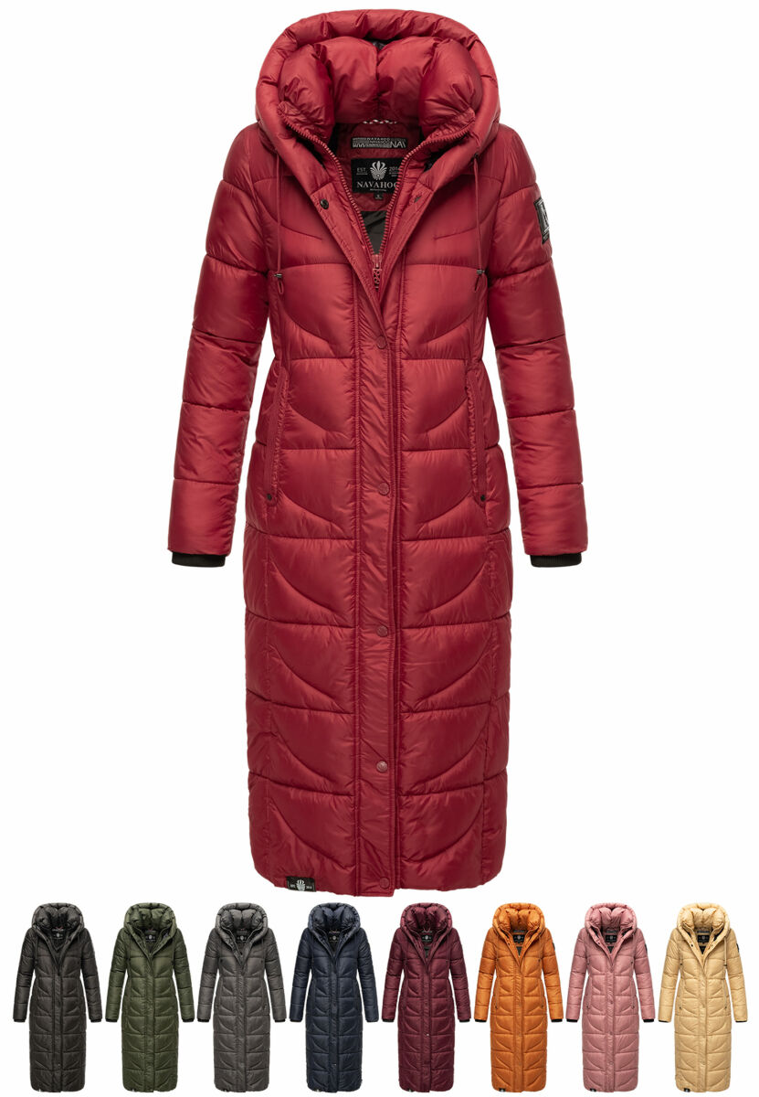 Navahoo Warm wintervest voor dames, gewatteerd, lang, met capuchon
