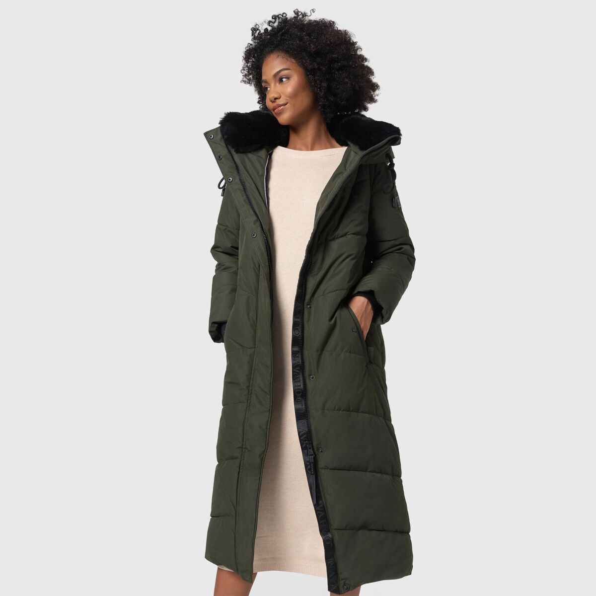 Navahoo Hingucker XIV Damen Winterjacke Dark Olive Größe XXL - Gr. 44