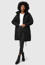 Marikoo Natsukoo Damen Winter Steppjacke lang Schwarz Größe M - Gr. 38