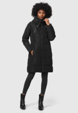 Marikoo Natsukoo Damen Winter Steppjacke lang Schwarz Größe L - Gr. 40