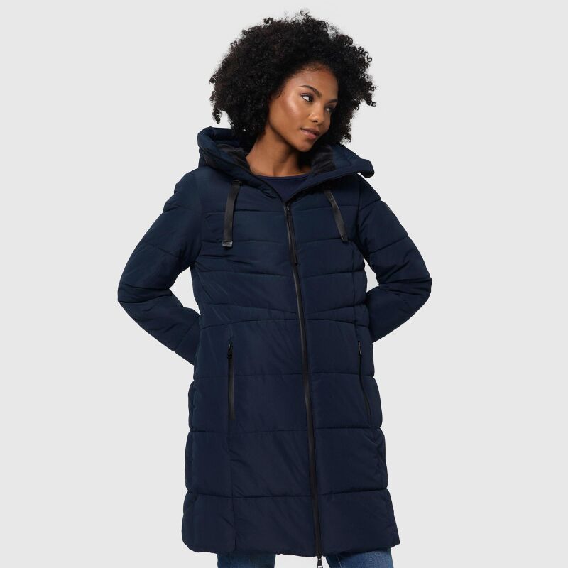 Marikoo Natsukoo Damen Winter Steppjacke lang Navy