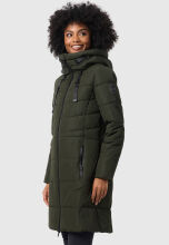 Marikoo Natsukoo Damen Winter Steppjacke lang Dark Olive Größe S - Gr. 36