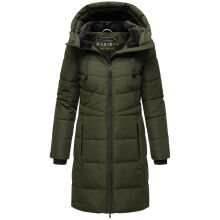 Marikoo Natsukoo Damen Winter Steppjacke lang Dark Olive Größe M - Gr. 38