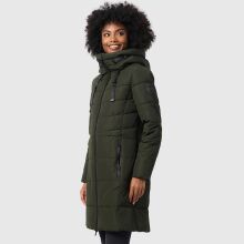 Marikoo Natsukoo Damen Winter Steppjacke lang Dark Olive Größe XXL - Gr. 44