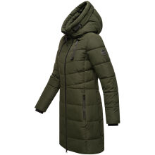Marikoo Natsukoo Damen Winter Steppjacke lang Dark Olive Größe XXL - Gr. 44