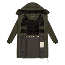 Marikoo Natsukoo Damen Winter Steppjacke lang Dark Olive Größe XXL - Gr. 44