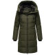 Marikoo Natsukoo Damen Winter Steppjacke lang Dark Olive Größe XXL - Gr. 44