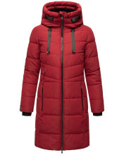 Marikoo Natsukoo Damen Winter Steppjacke lang Dark Red Größe S - Gr. 36