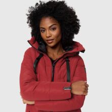 Marikoo Natsukoo Damen Winter Steppjacke lang Dark Red Größe XXL - Gr. 44